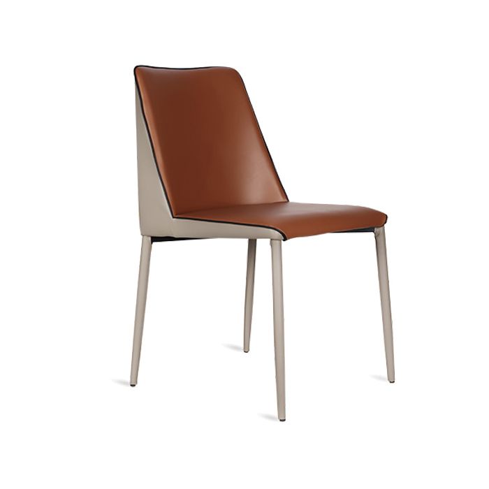 Sillas sin brazos con respaldo sólido contemporáneo, sillas de comedor de cuero para cocina