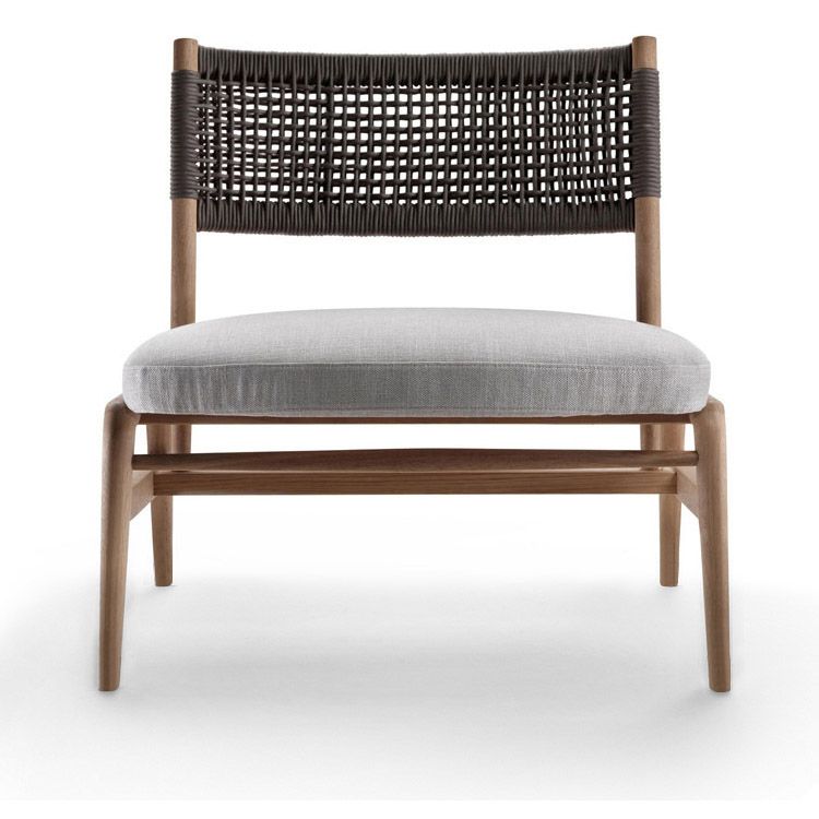 Contemporary Teak Outdoor Patio Sofa 1-Seater Water Resistant Sofa