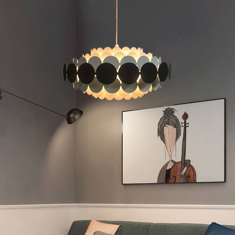 23,6 pollici di larghezza lampadario in metallo rotondo luce post-moderna a 9 luci a sospensione Light Pendente per sala da pranzo camera da letto