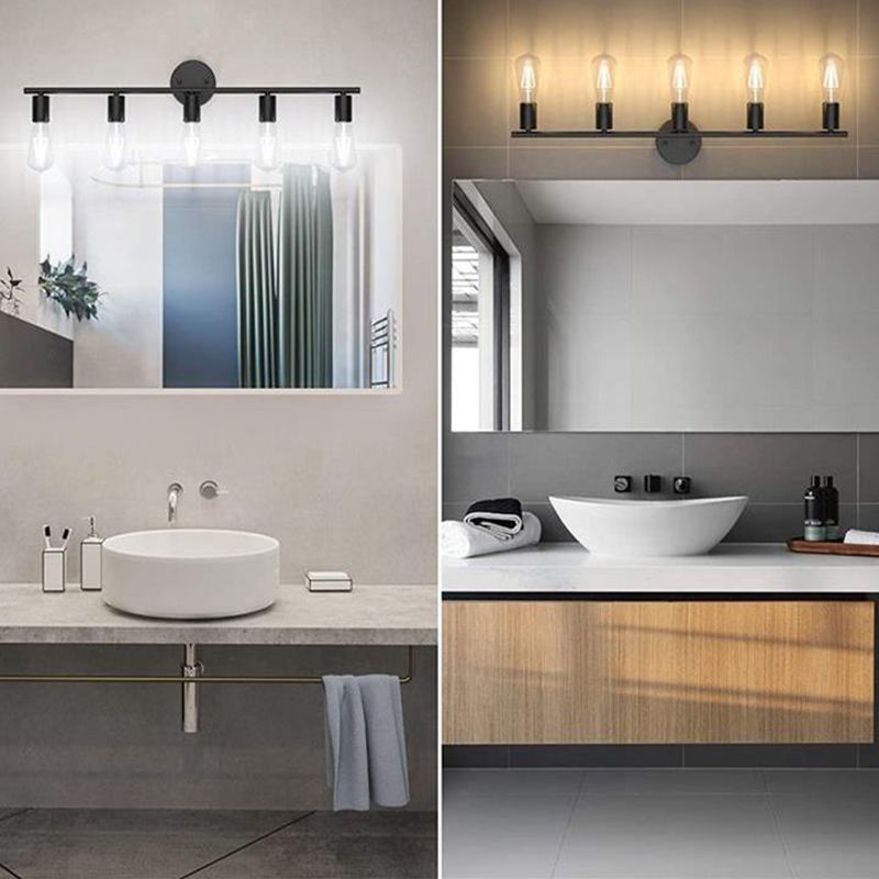 Multi - Light Bathroom Vanity Lighting Iron Industrial Bath Vanity without Shade