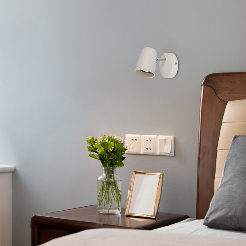 Modernism Single Nickel/Black/White Wall Mounted Sconce Mrtal Shaded Wall Light