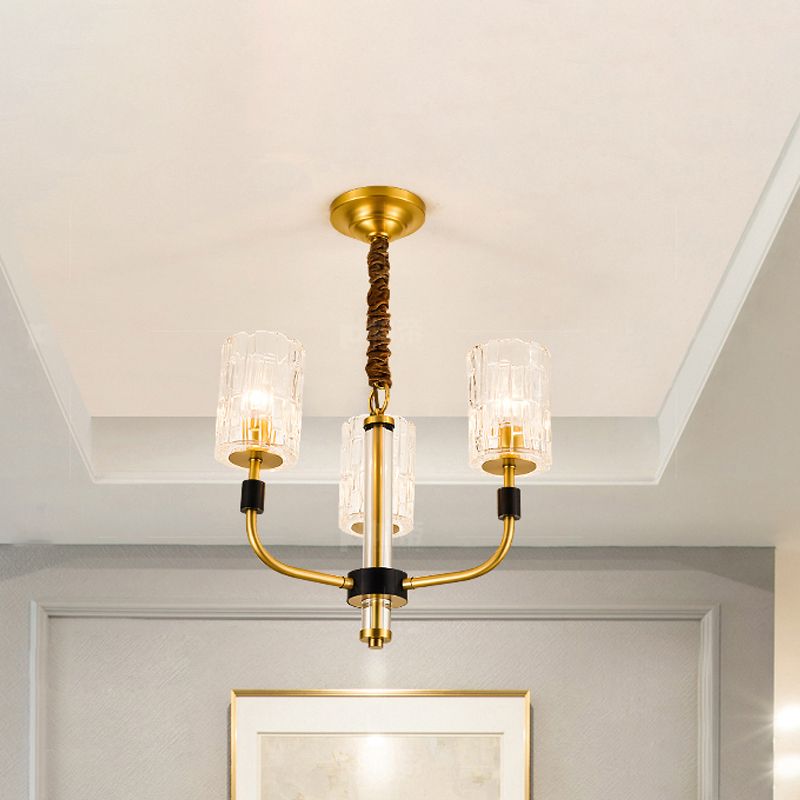 Messing 3/6 Leuchten Kronleuchter Beleuchtung Minimalismus Kristall Block Zylindrische Decke Anhängerlampe