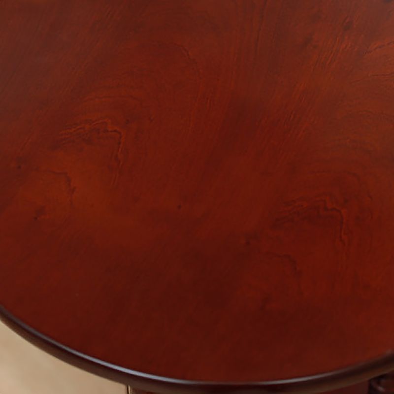 Traditional Solid Wood 3 Legs with Storage Round Living Room End Table