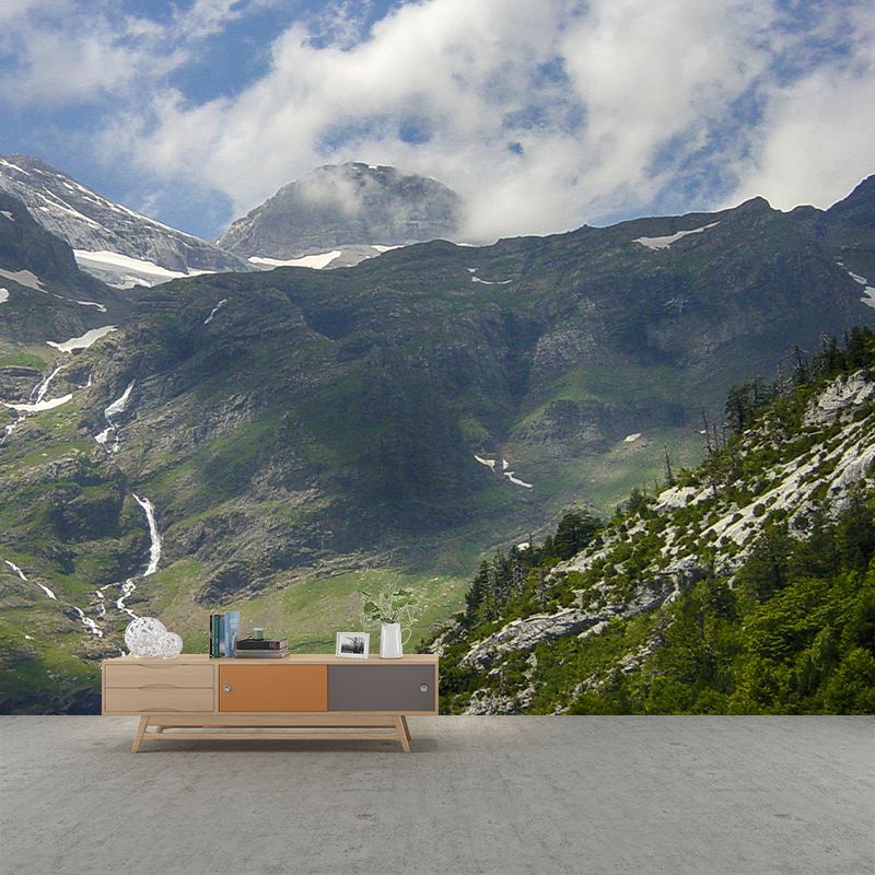 Mountain View Wall Mural Wallpaper Modern Mildew Resistant Wall Covering