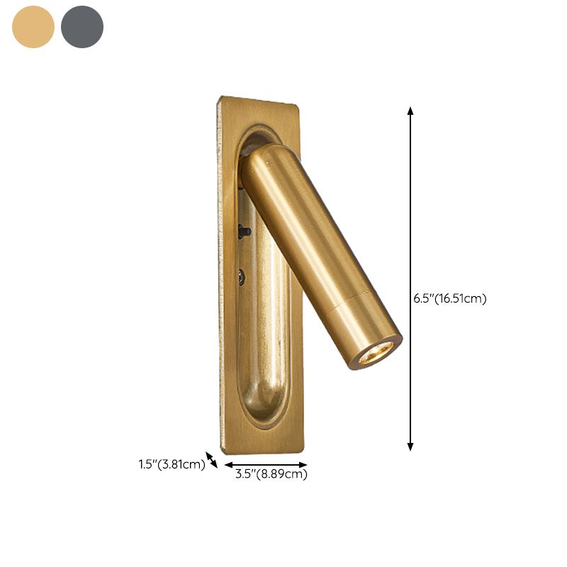Simple Pivoting Wall Sconce Cylinder Reading Wall Light for Bedroom