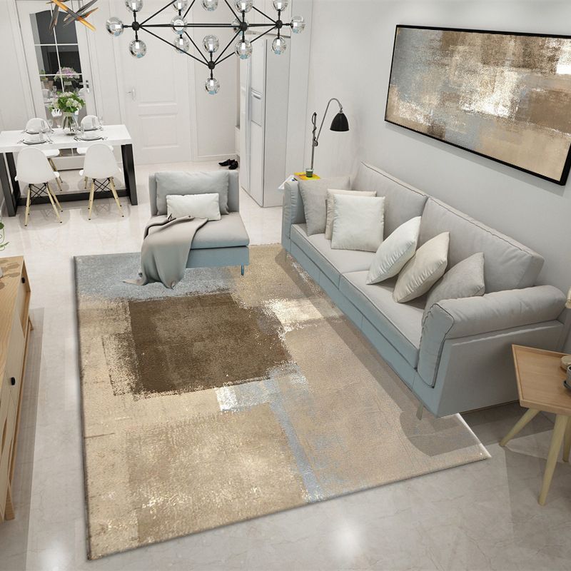 White Modern Rug Polyester Graphic Indoor Rug Washable Area Rug for Home Decoration