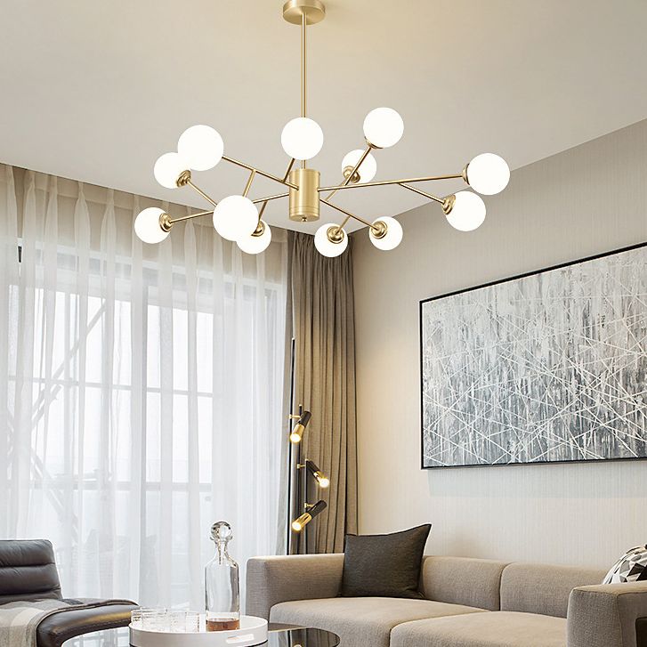 Stile di minimalismo nordico Molecolare lampadario bianco a sfera di vetro a sfera per il soggiorno dell'illuminazione