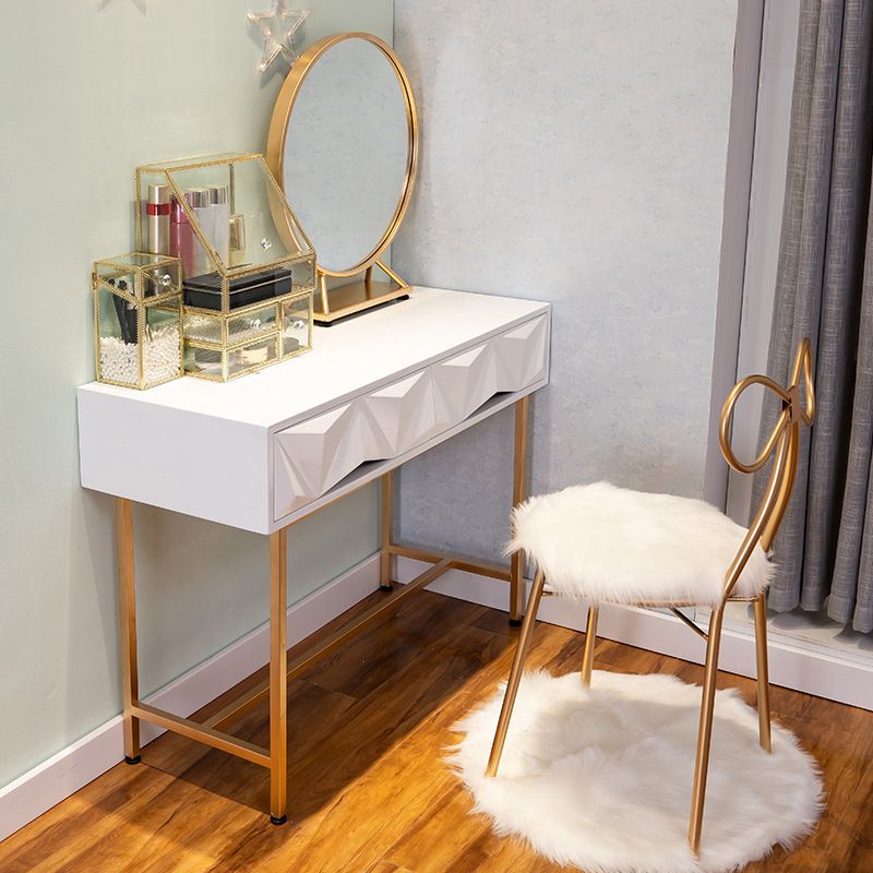 15.74" Wide Makeup Vanity Desk Vanity Tables with 2 Storage Drawers, Bright White