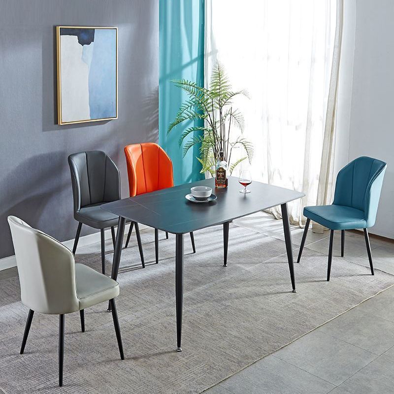 Silla contemporánea del comedor del metal Silla sin brazos Wingback para el uso del restaurante