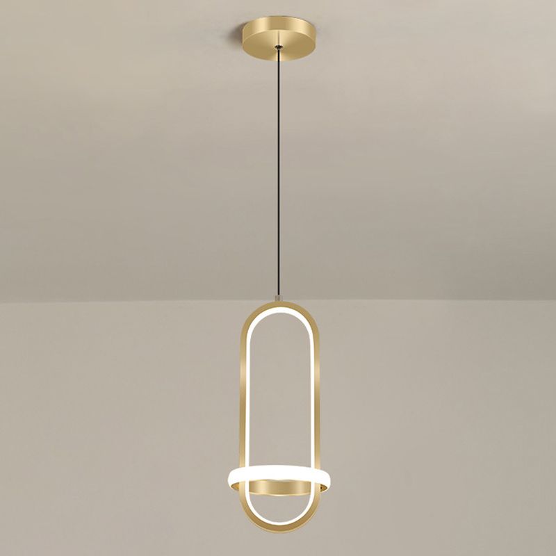 Oval Aluminium Ceiling Pendant 47"Suspension Wire Ceiling Pendant Light for Bedside