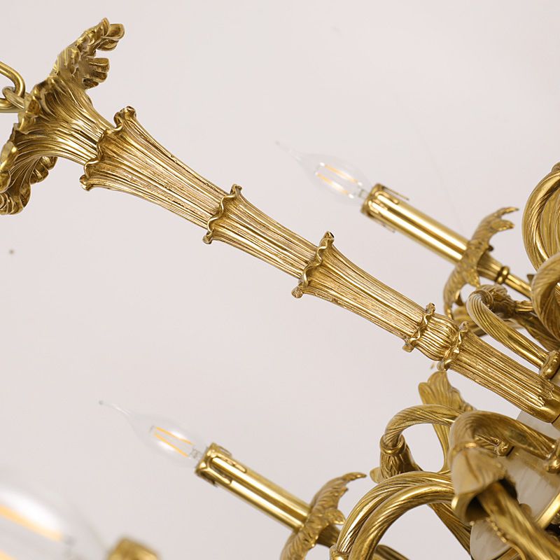 Candelabra Metal Chandelier Light Fixtures Antique Living Room Suspended Lighting Fixture