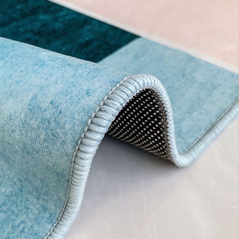 Orange Modern Rug Polyester Geometric Print Rug Non-Slip Backing Rug for Living Room