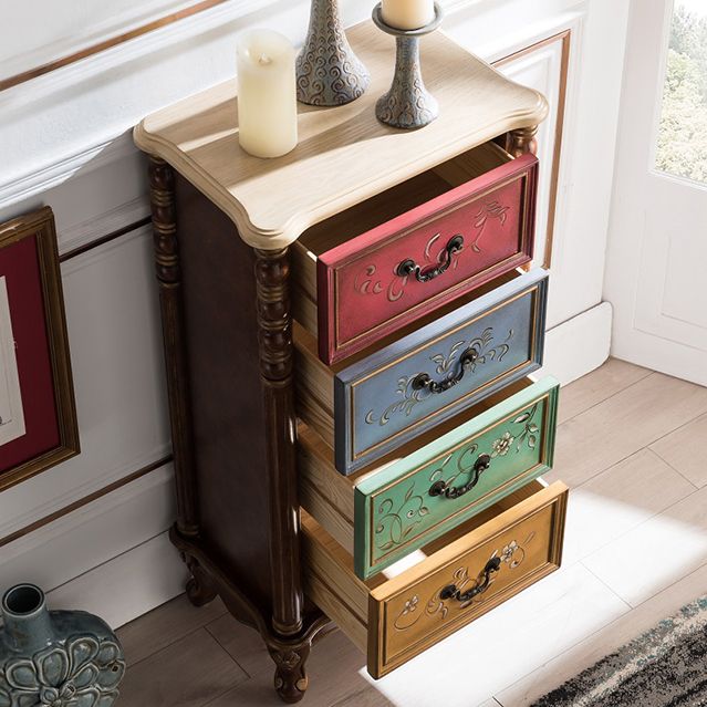 Traditional Storage Chest Solid Wood Dresser with 3/4/5 Drawers , 13.65 Inch Width