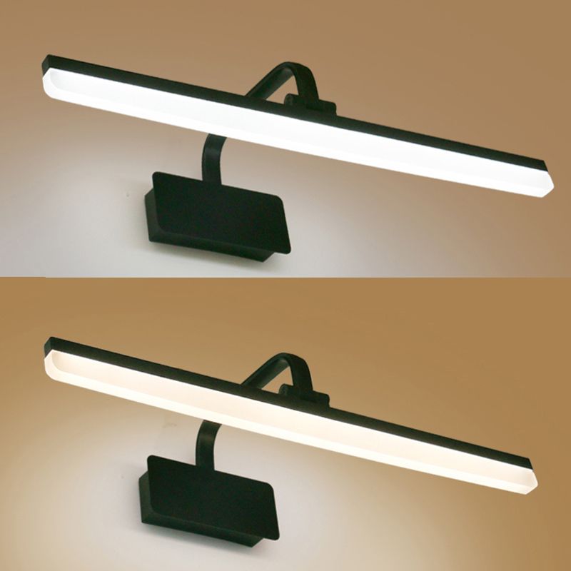 Metal Linear Shade Wall Sconce Modern Style 1- Montaggio parete specchio Luce Luce in nero