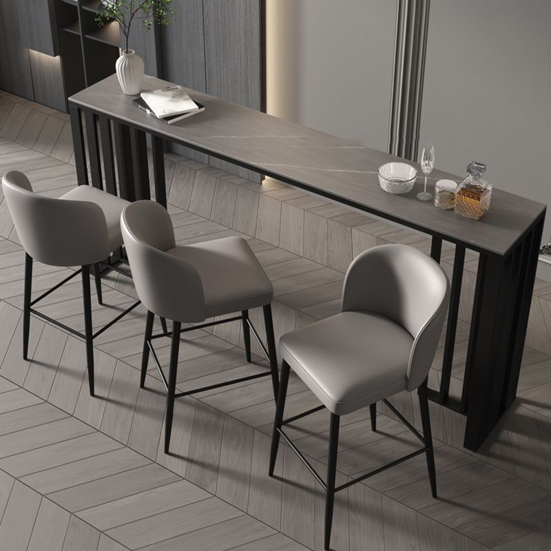 Contemporary Style Sintered Stone Table Rectangle Bar Counter Table for Home