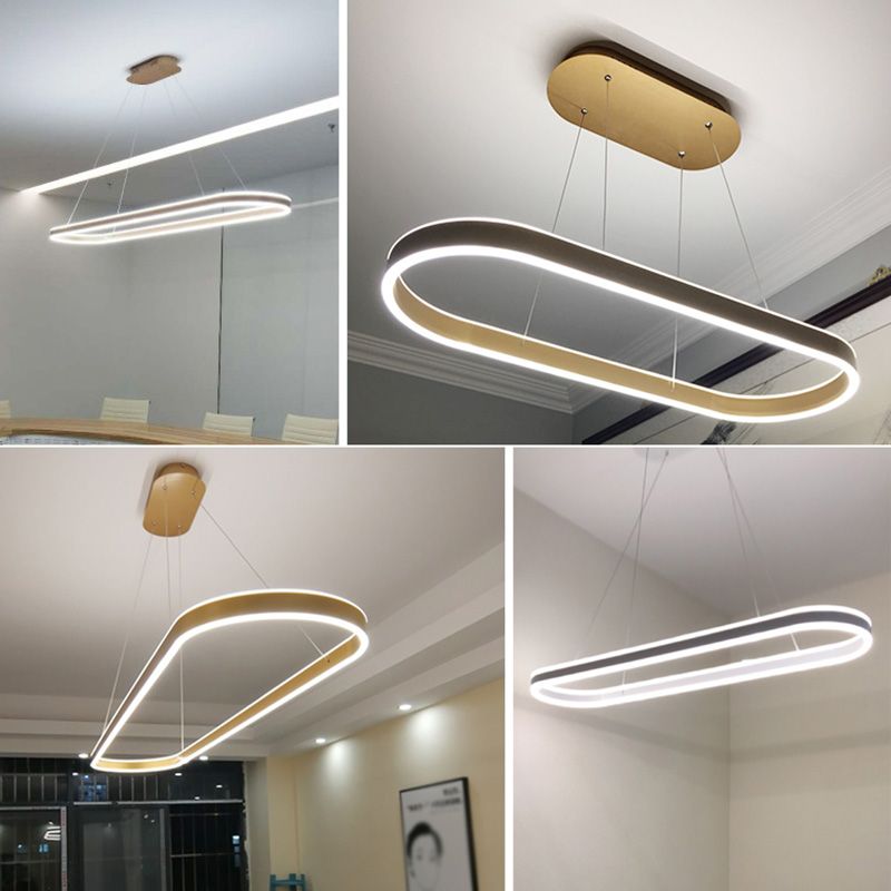 Moderne Style Island Lampe einfache LED -Aluminium -Anhängerleuchte für Esszimmer