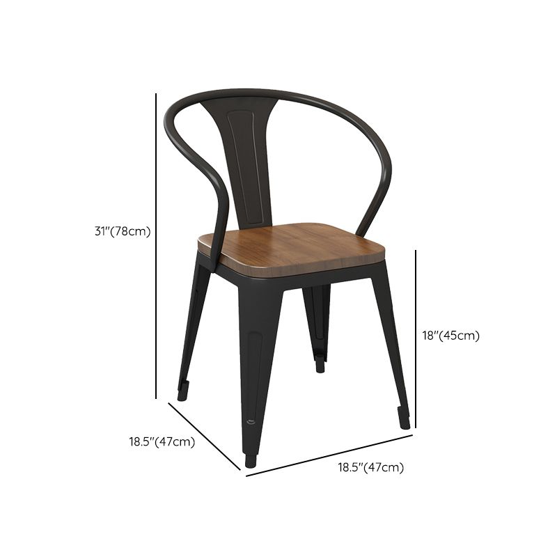 Fixed Industrial Dinette Set 1/5 Pcs Brown Solid Wood Furniture for Home