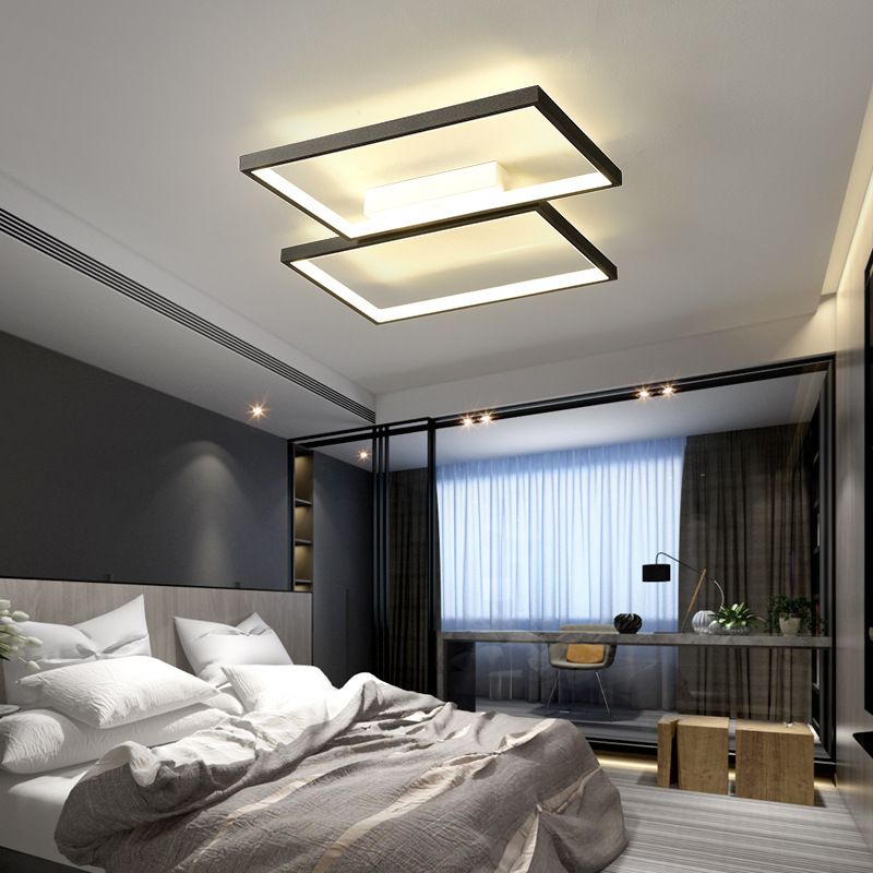 Black Shaded Ceiling Mount Light Fixture LED Modern Acrylic Ceiling Light Fixture