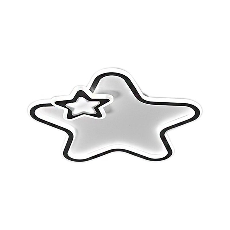 Apparecchio da incasso per bambini a forma di stella in alluminio e acrilico LED per cameretta dei bambini Illuminazione da soffitto nera/bianca, luce calda/bianca