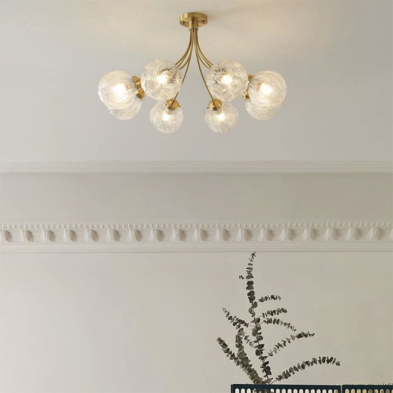 American Style Ceiling Light Ball Shape Shade Ceiling Lamp for Bedroom