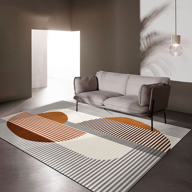 Tappeto con stampa geografica semplice, area funky multicolore, tappeto lavabile, resistente alle macchie, misto creativo, facile da pulire, per l'arredamento