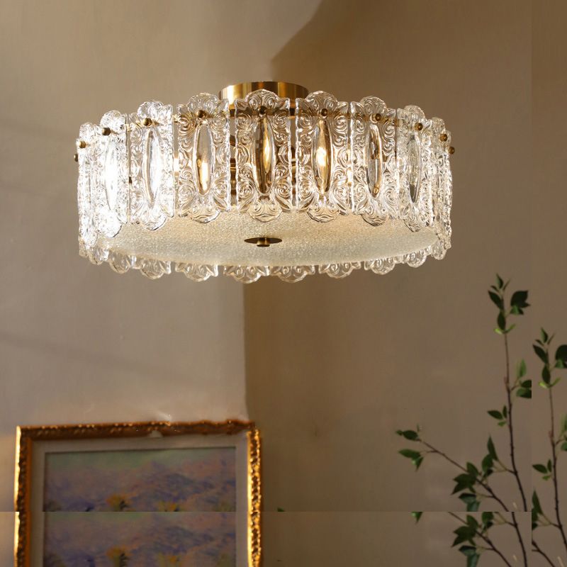 Contemporary Ceiling Lamp Simplicity Glass Flush Mount Light Fixture