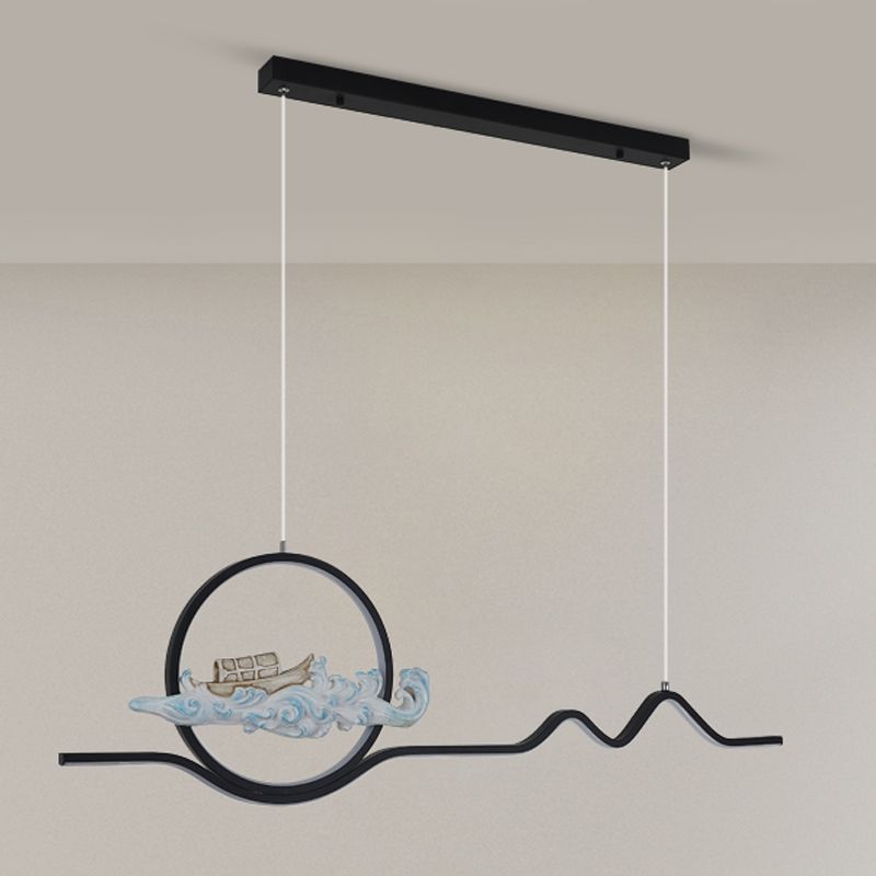 Linear Shape Island Lights Modern Style Metal 2 Light Pendant Lights