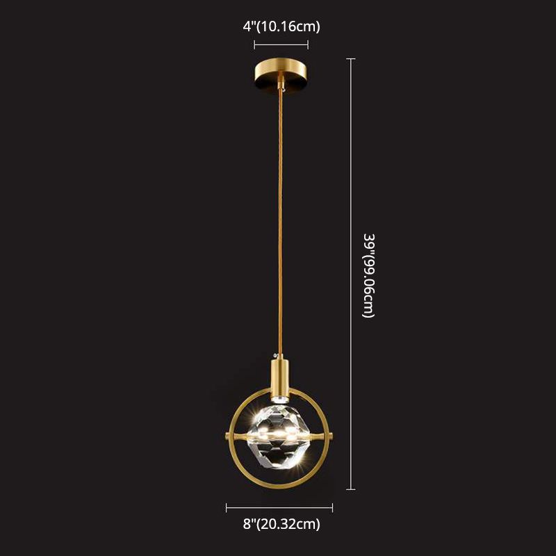 Moderner minimalistischer Stil Globe Einzelanhänger Kristall 1 Licht Anhänger Licht für Esszimmer