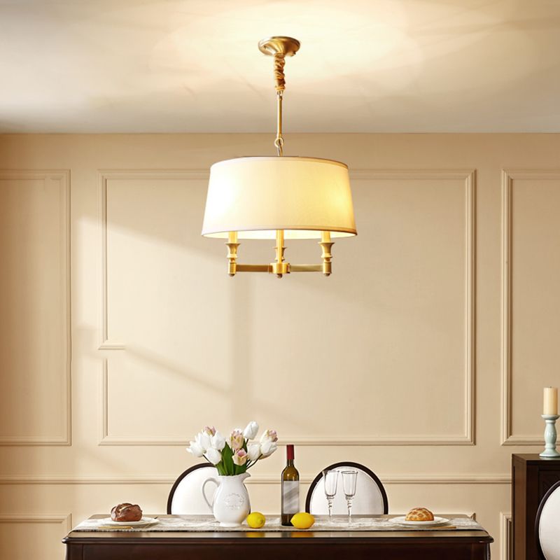 Traditional Copper Chandelier Lighting Fixtures Multi-Head Gold Suspension Light for Living Room