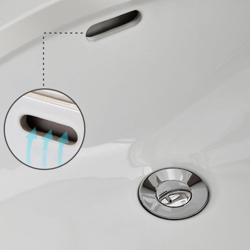 Oval Bathroom Sink Modern Style Overflow Hole Design Ceramic Bathroom Sink Only