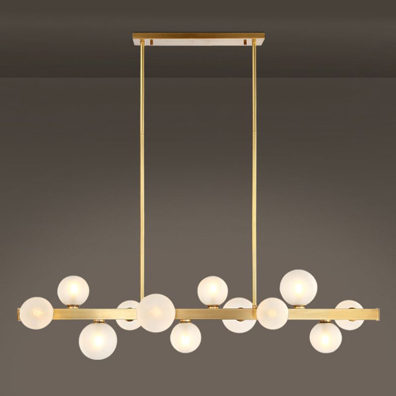 Simplicity Linear Hanging Pendant Lights Glass Pendant Light Fixtures in Gold
