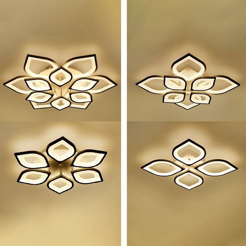 Floral Ceiling Light Fixture Nordic Style LED Close to Ceiling Lamp with Acrylic Shade