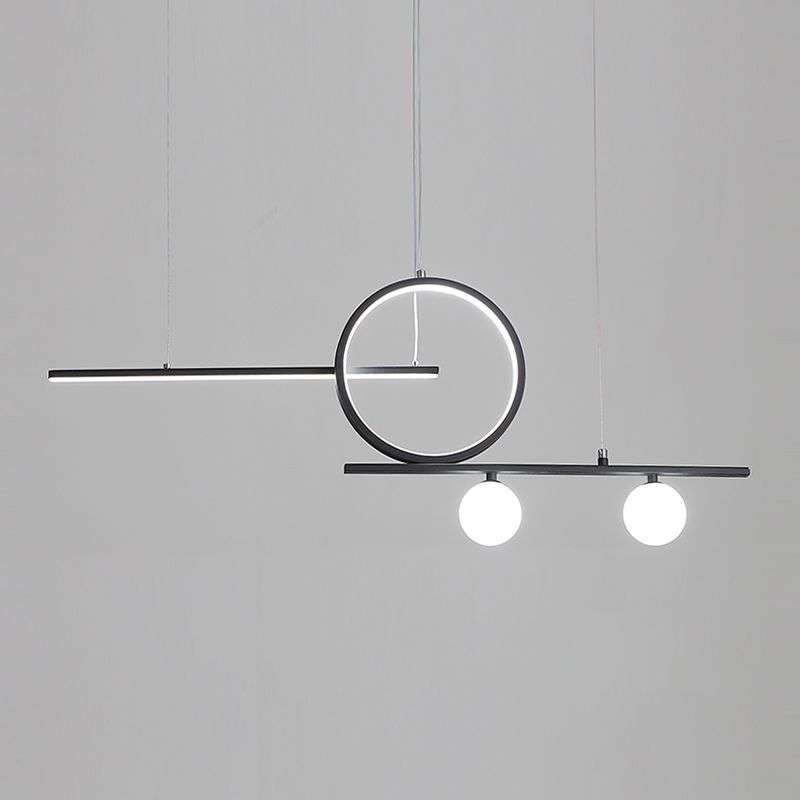 Linear Dining Room Island Light 4-Light Minimalist Hanging Light