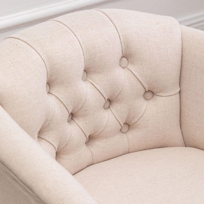 Farmhouse Fabric Home Arm Chair Matte Finish Solid Back Dining Chair