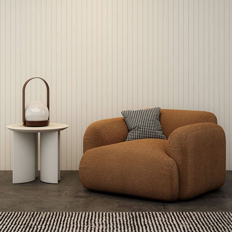 Fabric Rolled Arm Sofa Contemporary Standard Settee for Living Room
