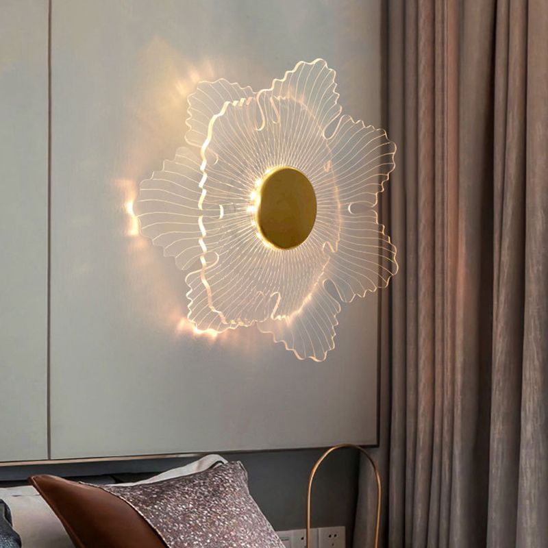 Modern Flower Shape Wall Light Sconces 1 Light Wall Lighting Fixtures for Bedroom