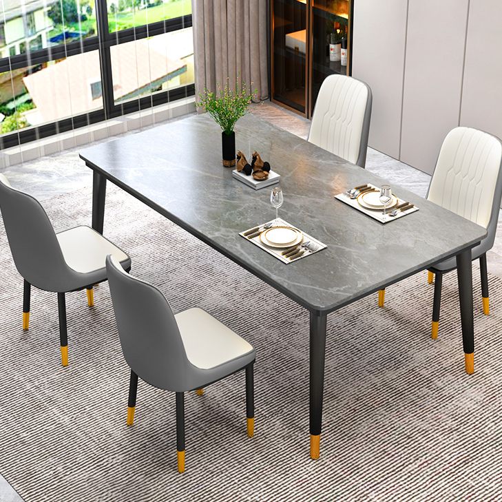Moderne gesinterde stenen tafel, rechthoekige keukeneettafel met 4 poten