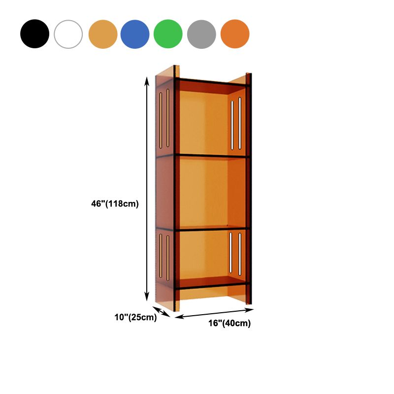 Standard Closed Back Bookshelf Scandinavian Rectangle Acrylic Bookcase
