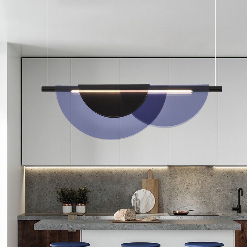Macaron Style Island Light 1-Light Island Hanging Light with Acrylic Shade for Dining Room