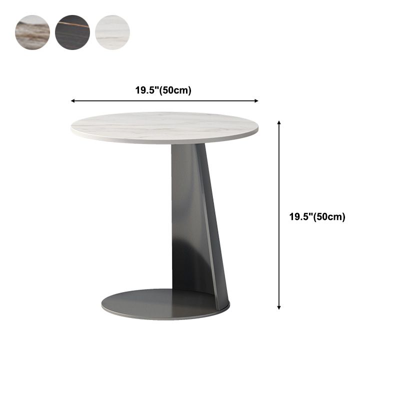 Modern 19.69" Tall Stone End Table Pedestal Side Accent Table