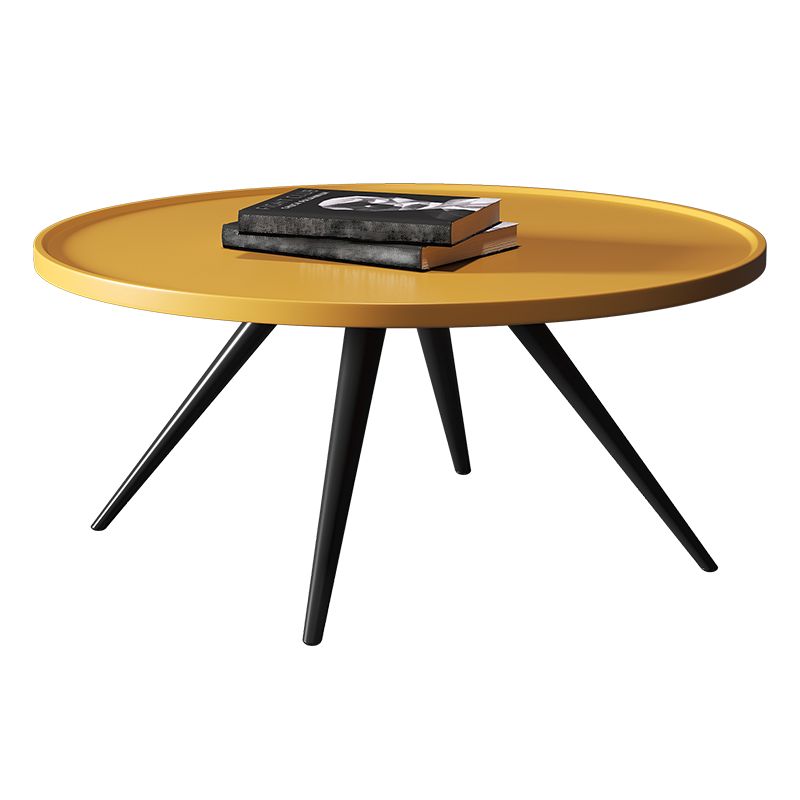 Pine Wood 4 Legs Coffee Table Modernism Round Tray Table Cocktail Table