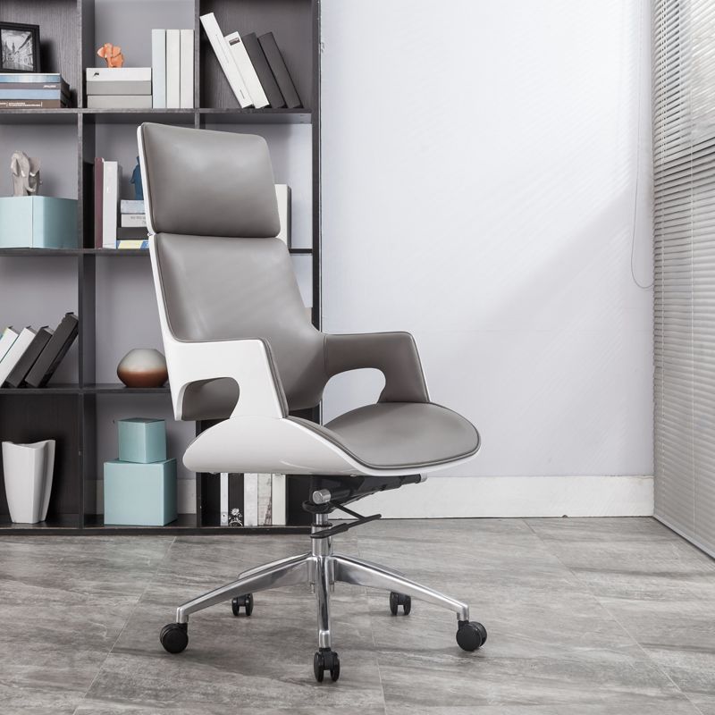 High / Mid Back Office Chair Grey Upholstered Desk Chair with Wheels