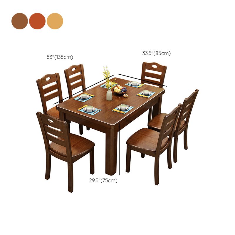Rubberwood Solid Wood Dining Table Contemporary Dining Table