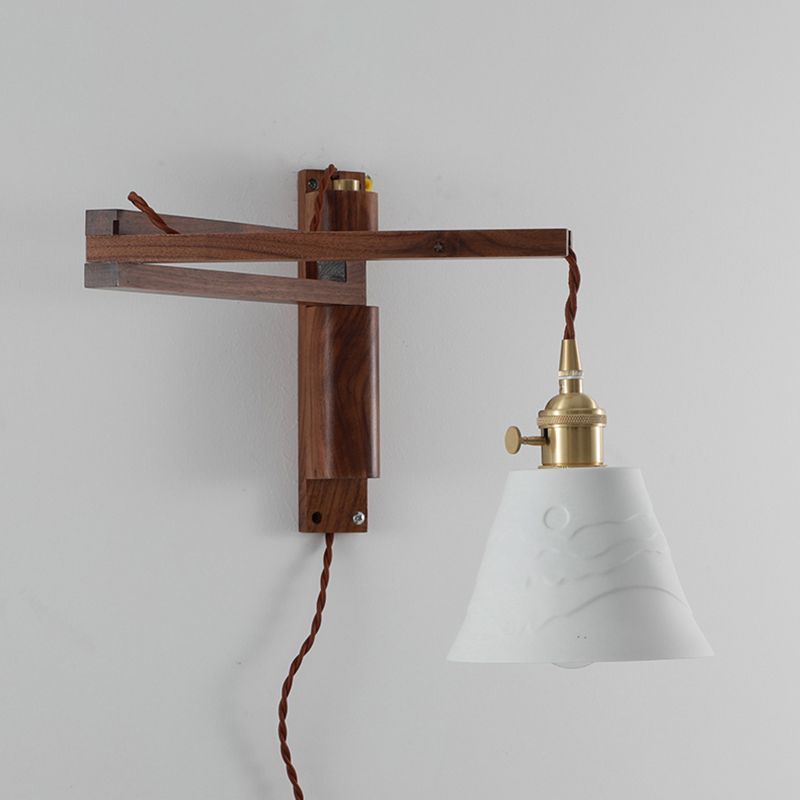 Moderner Stil Geometrischer Wandlampe Licht Holz 1 hellem Wandmontagleuchte in Weiß