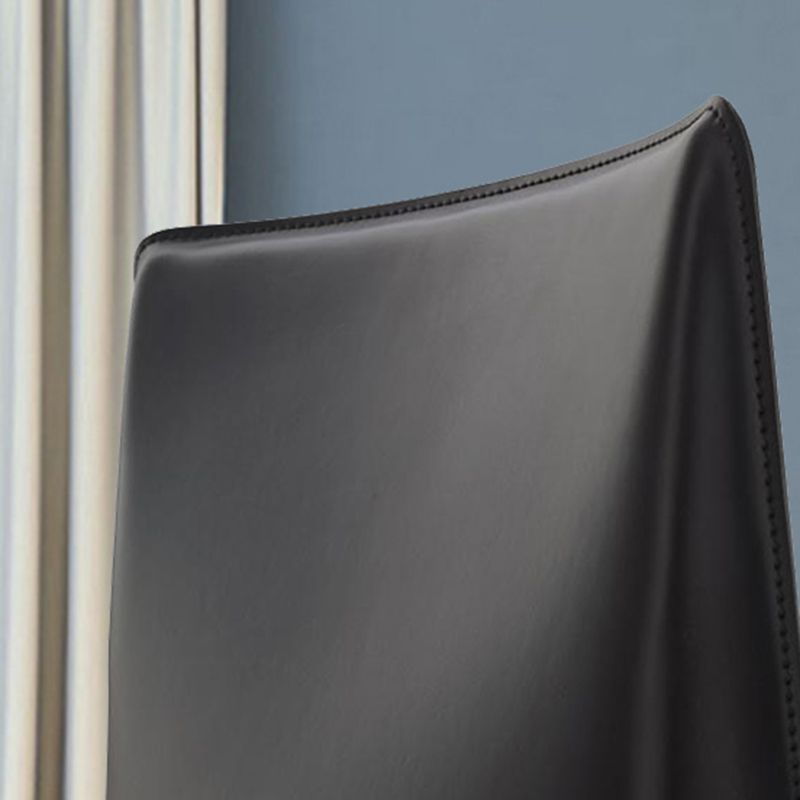 Silla auxiliar de cuero estilo diseñador, acabado mate, respaldo sólido, silla de comedor (juego de 2)