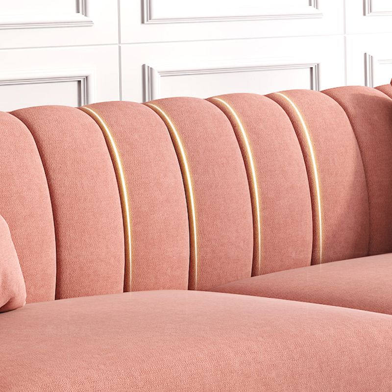 29.53"H Pink Upholstery Sofa with Sewn Pillow Back for Living Room