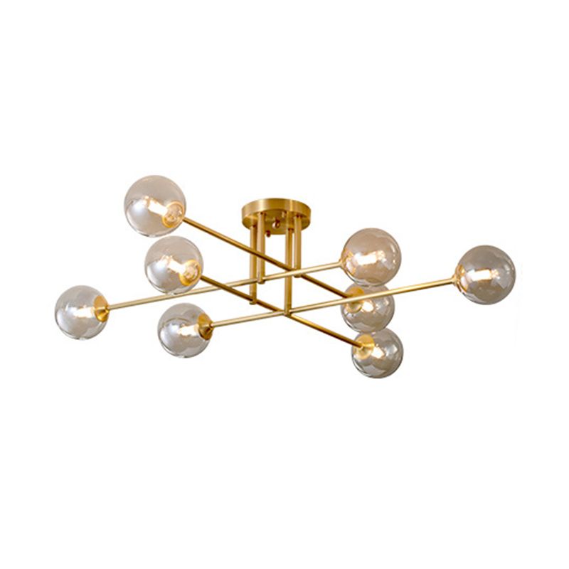 Modernism Golden Ceiling Light Globe Shaded Lighting for Foyer