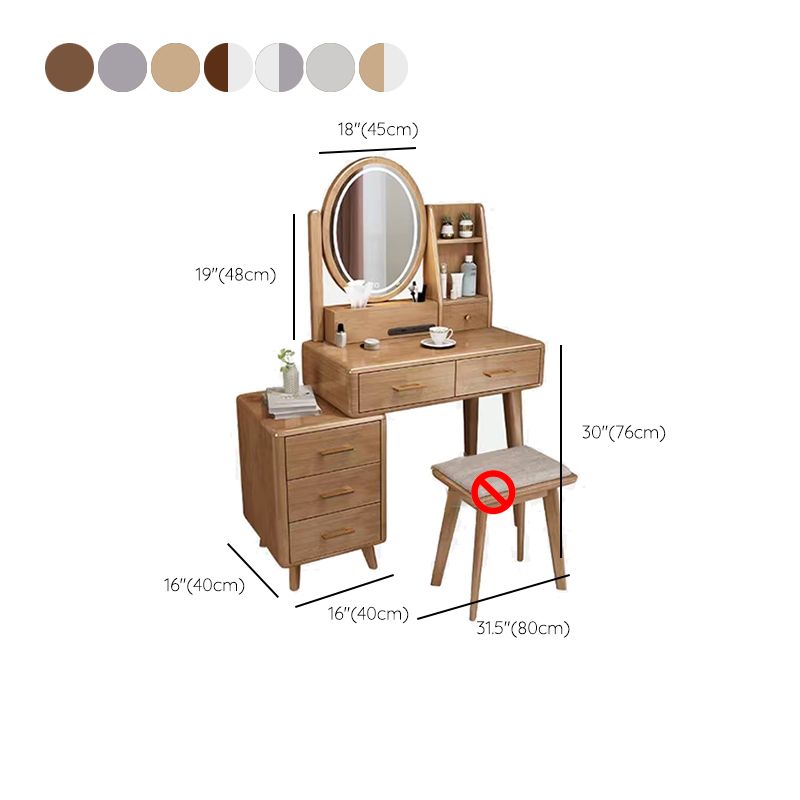 Traditions Dressing Table Cherry Bedroom Lighted Mirror Standing Make-up Vanity