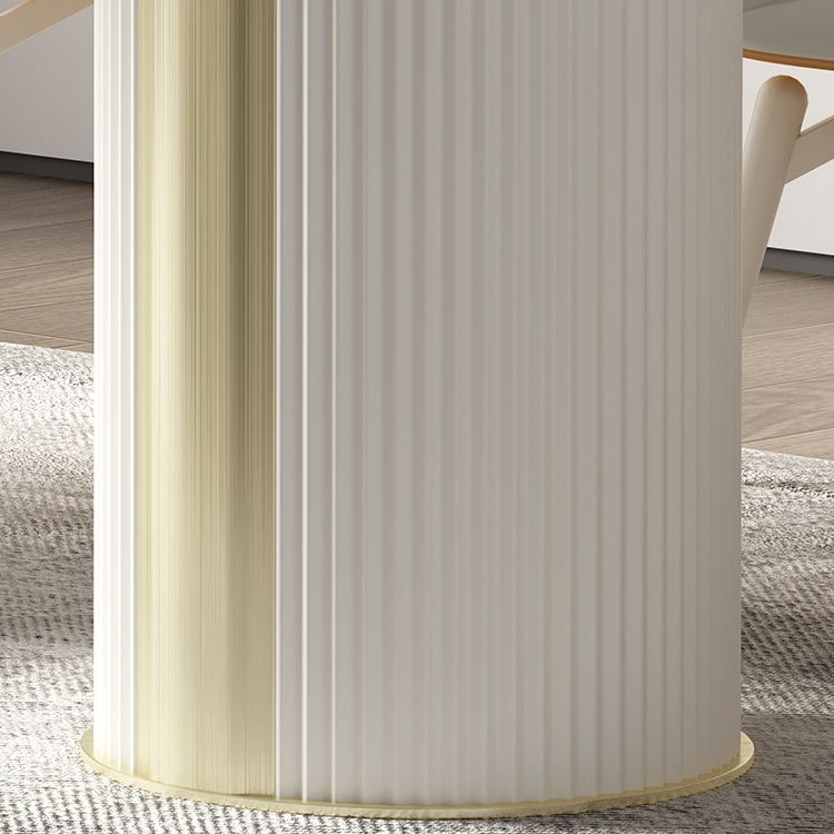 Oval Double Pedestal Furniture Luxury Style Stone Dining Room Collection