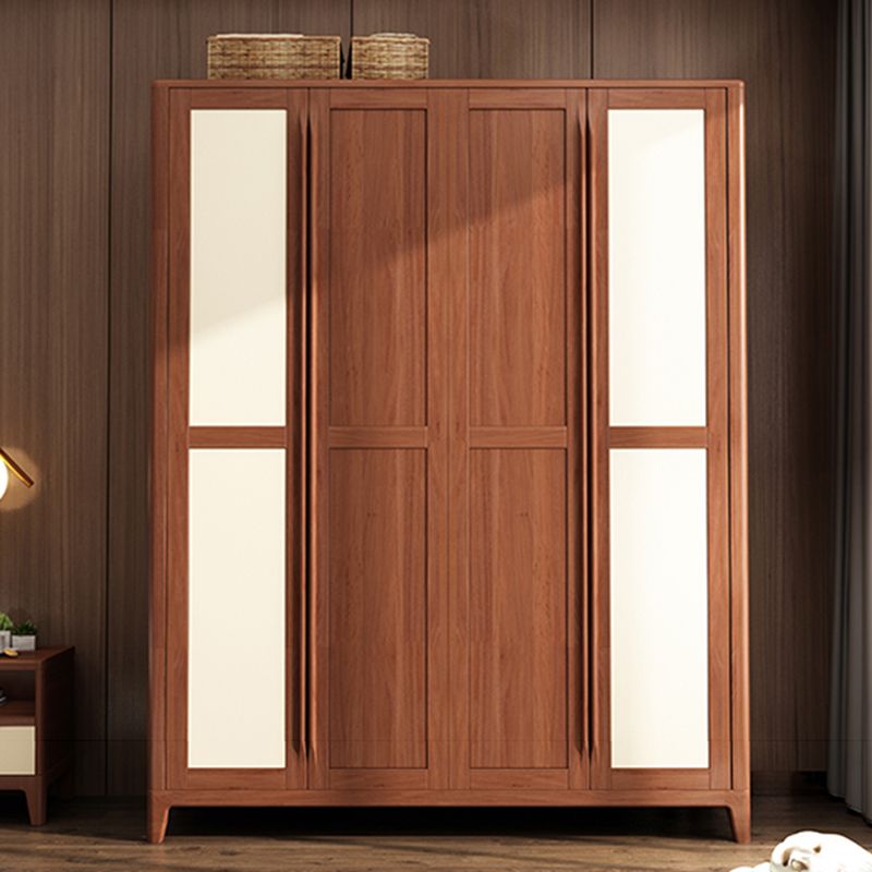 Modern Style Wardrobe Cabinet Wood Clothes Rail Wardrobe Armoire with Shelves